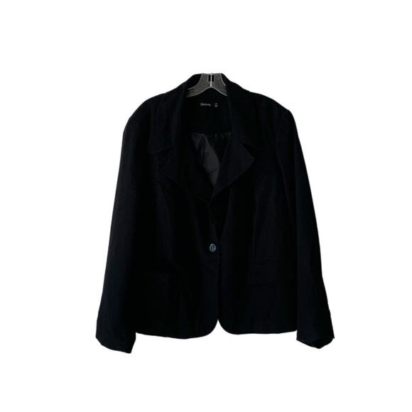 Relativity Black One Button Blazer Size 24W - Picture 1 of 7